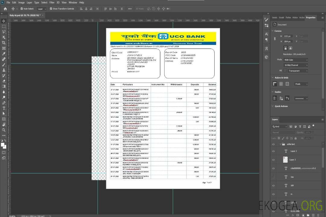 Modèle de relevé bancaire INDE UCO, format Word et PDF, version 2 template Modèle de relevé bancaire INDE UCO, format Word et PDF, version 2 template